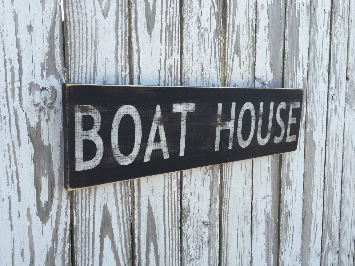 Boat House Sign 70 Color Options Wood Sign Reclaimed Wood