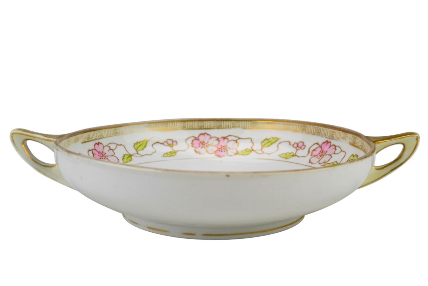 Porcelain Serving Bowl with Handles by Nippon by LavishShoestring