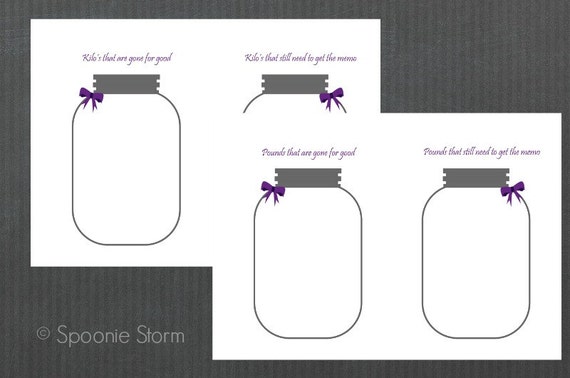 Printable weight loss Jars lbs &amp; kg instant by SpoonieStorm