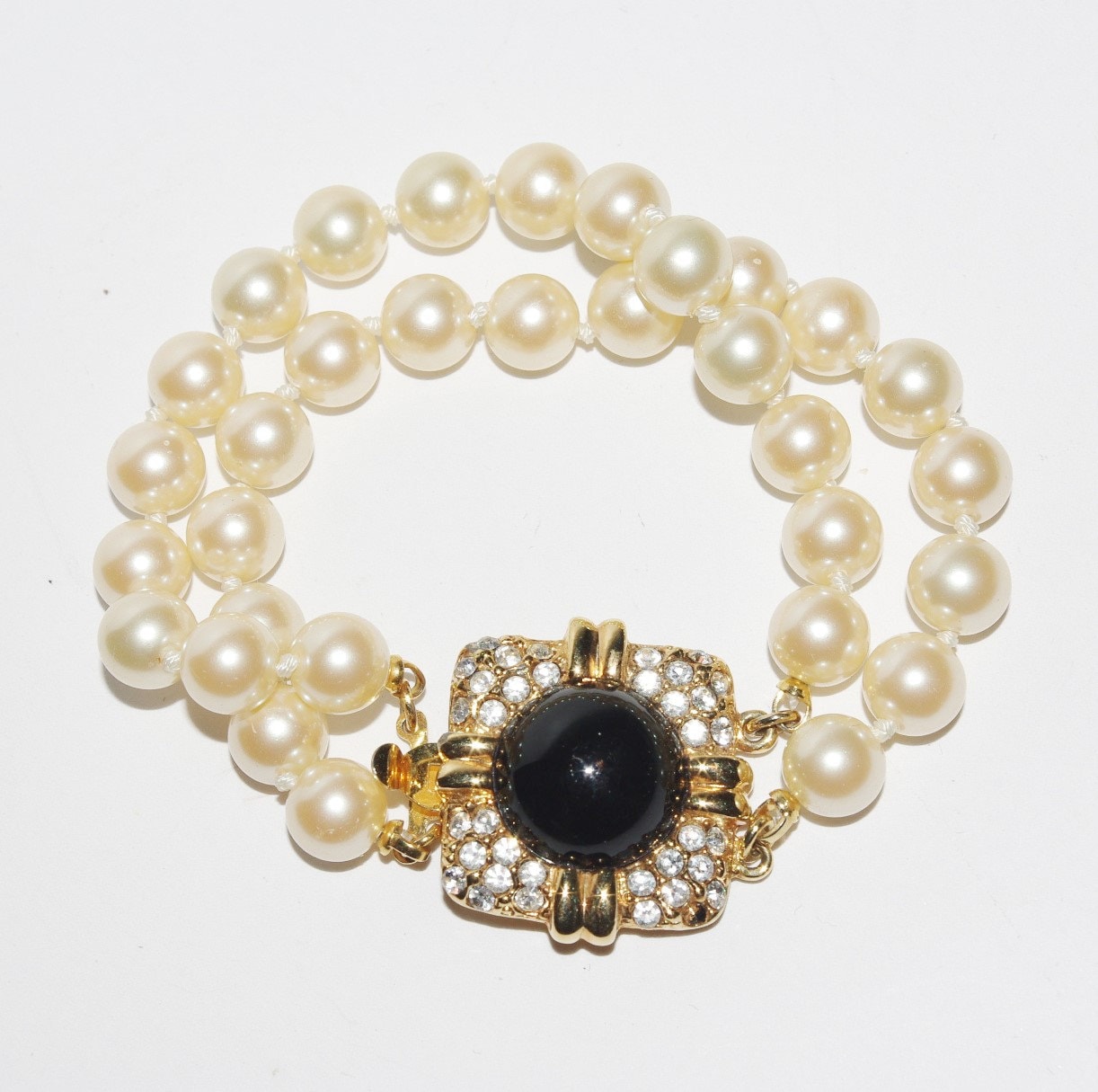 Joan Rivers Pearl Bracelet with Crystal Clasp S1530