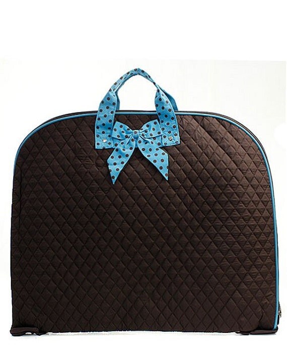 Monogrammed Quilted Garment Bag Brown by DoubleBMonograms on Etsy