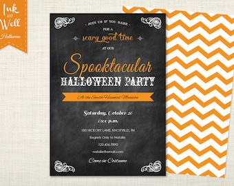 Halloween Invitation, Halloween Party Invitation, Halloween Invites, Halloween Party Invites, Spooktacular Halloween, Chalkboard Invitation
