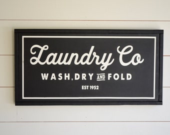 laundry signs retro