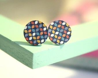 Earrings from wood * RETROblume *.