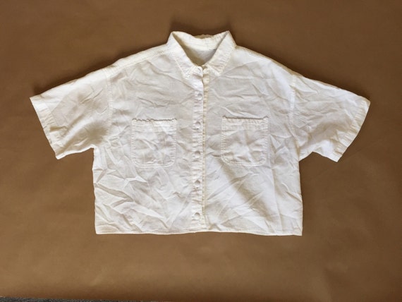boxy white crop top