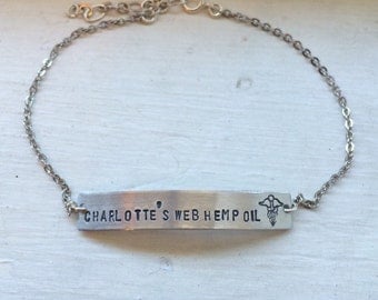 Medical alert bracelet, allergy bracelet gold bar bracelet, name bracelet, monogram, coordinates, latitude longitude, personalized cuff