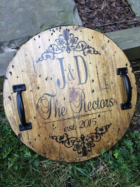 Custom Whiskey Barrel Top Tray by Perfectlypicky on Etsy