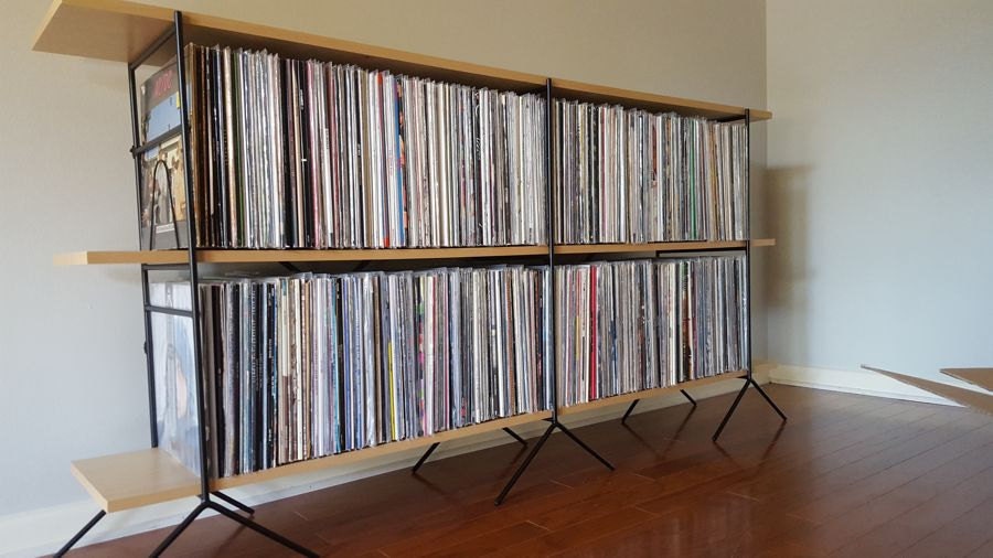 MId-Century Modern Bookcase. Custom made Vinyl Record Shelving