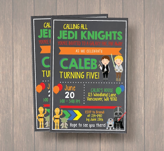 Star Wars Birthday Invitation, Jedi, Star Wars Birthday, Co-ed Birthday, Star Wars Party, Star Wars Invite, Birthday Invitation Il_570xn