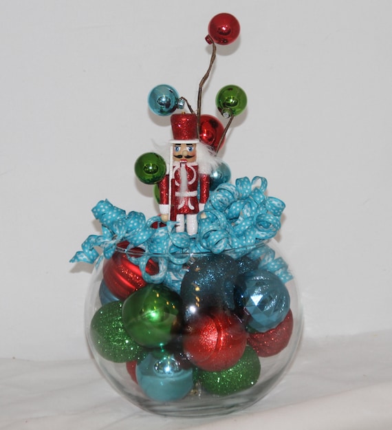 Nutcracker Christmas Centerpiece Turquoise by GlitterGlassAndSass