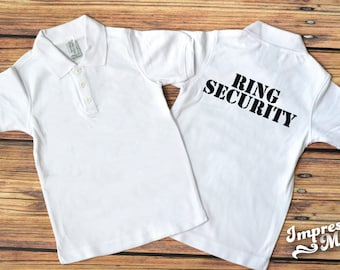 Ring Security Shirt. Ring Security Polo Shirt with personalization option. Ring Bearer Wedding Gift. Custom Polo Shirt. Custom Polos.