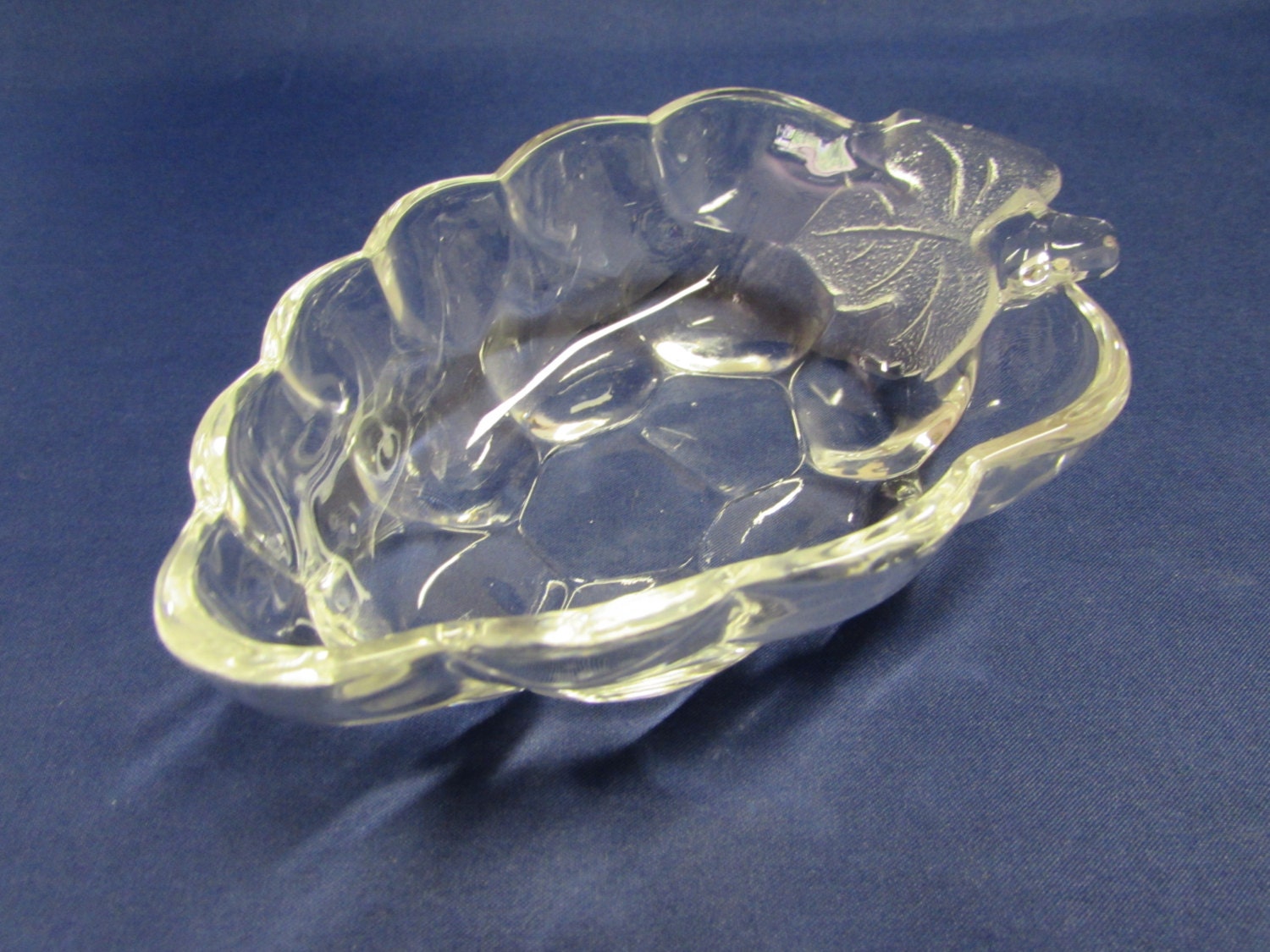Vintage Grape Dish Clear Glass Nut Bowl by EtagereAntiques on Etsy