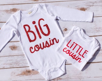 Big Cousin Little Cousin Bodysuit / Toddler Tee Tank Top Boy or Girl - CUSTOM COUSIN SET