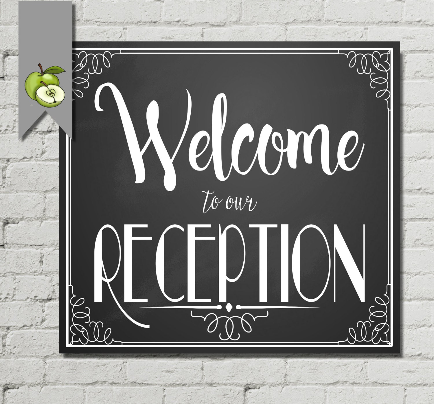 to our reception chalkboard wedding sign by TheArtyApples