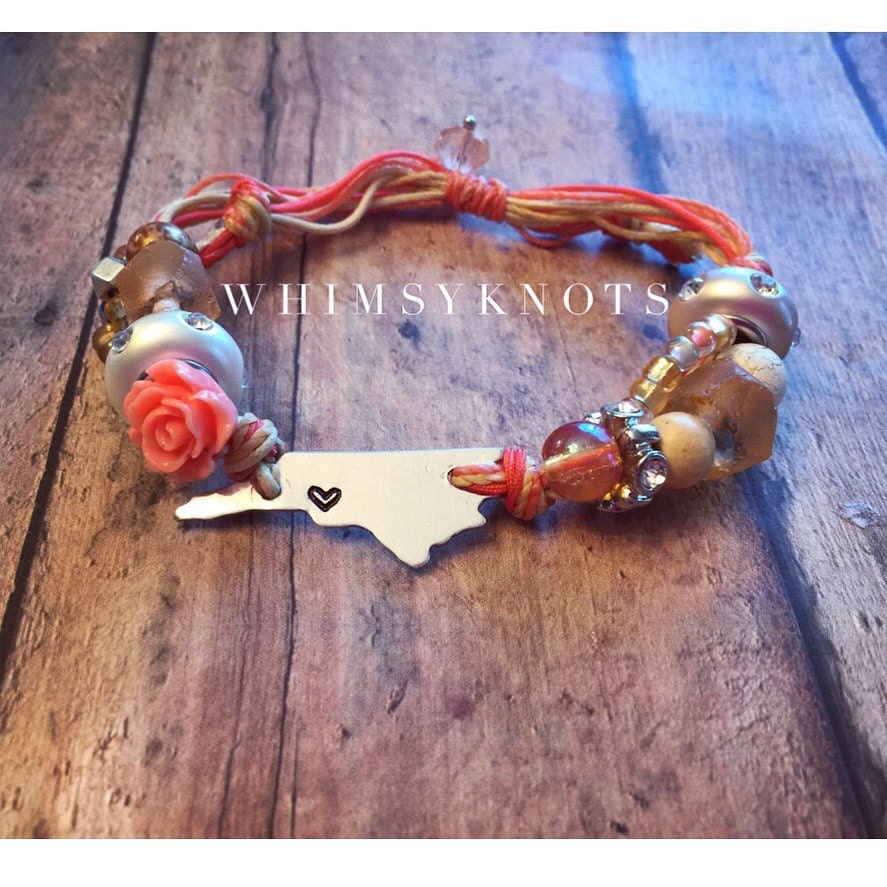 North Carolinastate bracelet/ North Carolina Jewelry