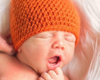 Pumpkin Hat, Crochet Pumpkin Hat, Newborn Pumpkin Hat, Fall Hat, Halloween Hat, Thanksgiving Hat, Crochet Fall Hat, Baby Pumpkin Hat