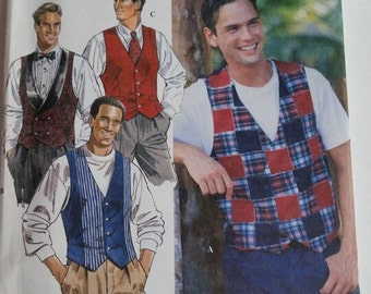 Vintage Simplicity sewing pattern 9098 Men's Lined Vests in sizes 46, 48, 50, 52