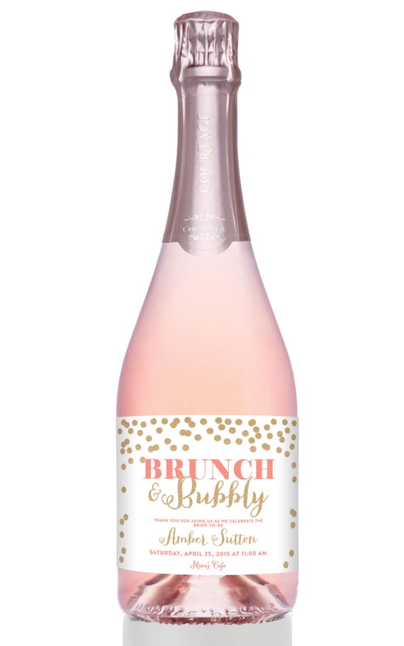 Brunch and Bubbly champagne label 