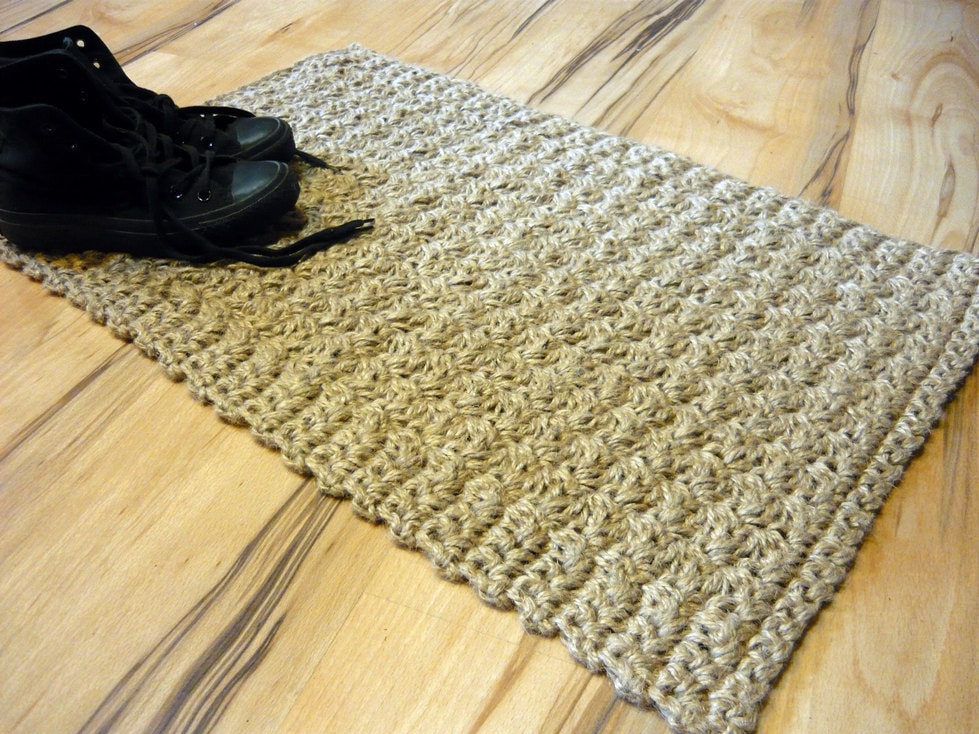 Doormat Jute Crochet Rug Floor Mat Door Mat by MagicByCrochet