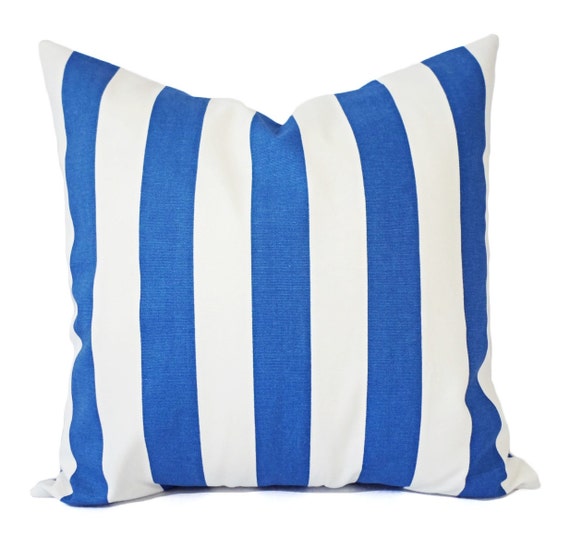 Two Striped Pillow Covers Blue Pillow Covers Blue Accent