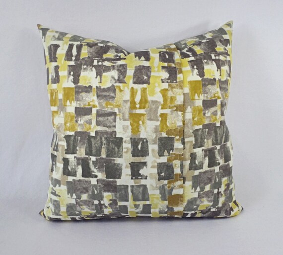 Two Outdoor Pillow Covers Grey and Yellow Pillows Patio