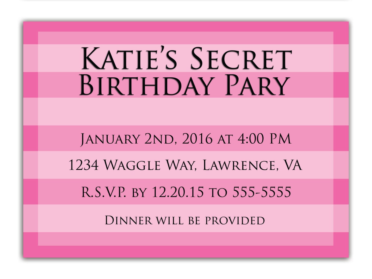 NEW Victoria's Secret Birthday Invitation Printable