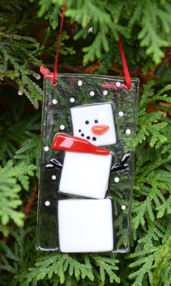 Marshmallow Snowman Ornament by RezinStudios on Etsy