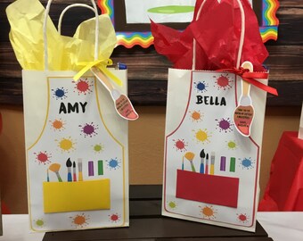12 Art party Favor Bags, Art party Treat bags