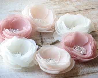 Champagne hair flowers, Blush hair flowers, Ivory hair flowers, Wedding hair flower, Blush headpiece, Champagne hair piece, Ivory hair pins