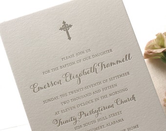 Letterpress Christening Invitations 6