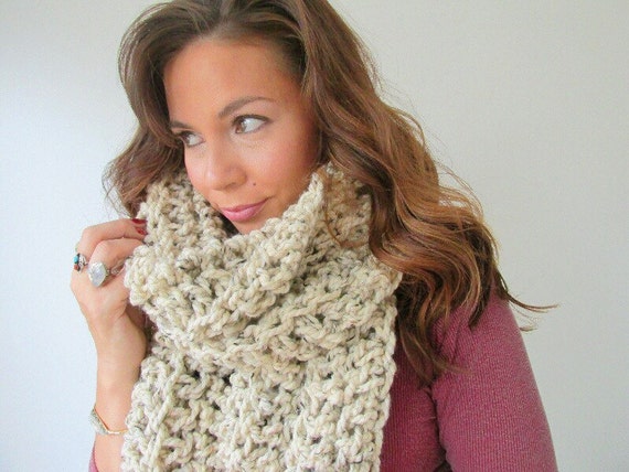 Chunky Scarf Wrap Crocheted Scarf Oversized Womens Scarf The