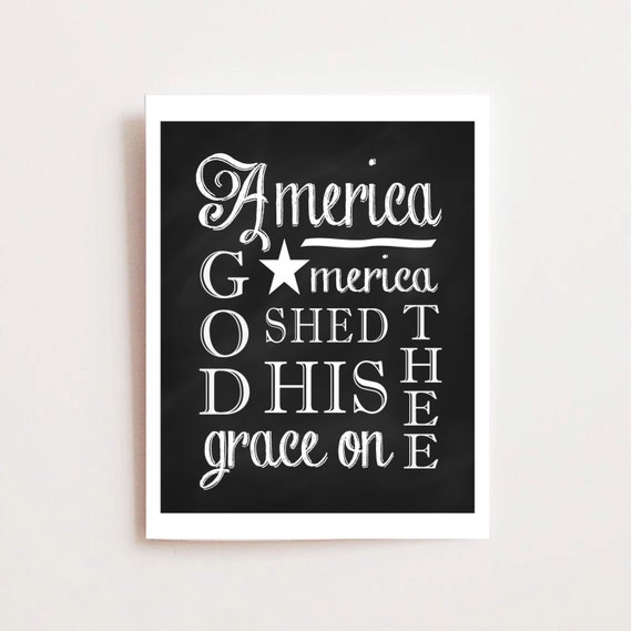 America the Beautiful Printable Fourth of by PunkalunkPrintables