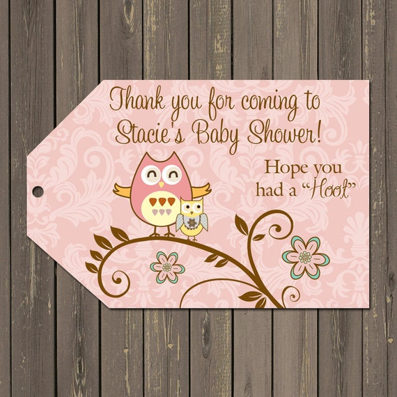 Owl Favor Tags, Owl Baby Shower Favor Tags, Owl Thank you ...