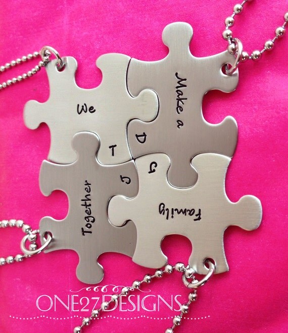 Personalized Hand Stamped Puzzle Piece Necklace by One27Designs