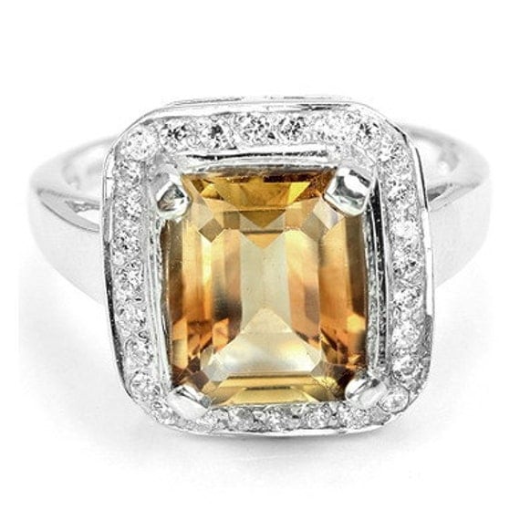 Genuine 3.7 ct Imperial Topaz Ring Silver by Dengpongsrishop