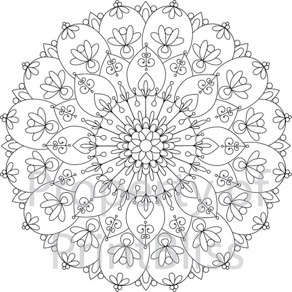 7. Flower Mandala printable coloring page. by PrintBliss on Etsy