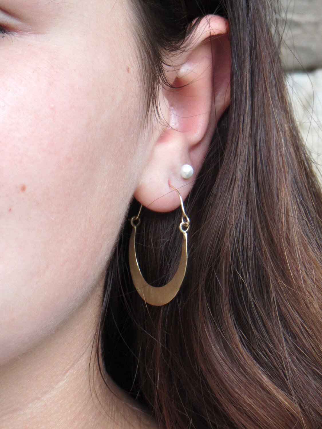 gold hoop earring solid gold hoops 14k hoops large hoop