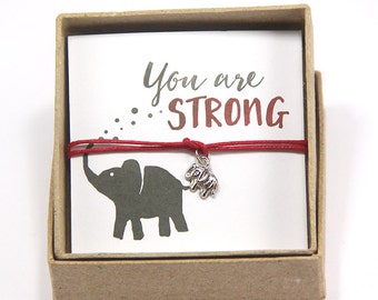 Elephant Bracelet- You are strong, Strength Bracelet, Yoga Bracelet, Strength Bracelet, Gift for Best Friend, Party Favor, Gift for Yogi