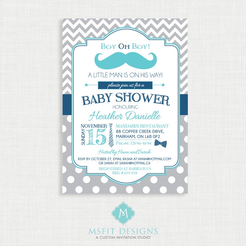 Mustache Baby Shower Invitation Mustache Bash Shower Invitation Boy Digital Printable Digital Baby Shower Invitations Templates
