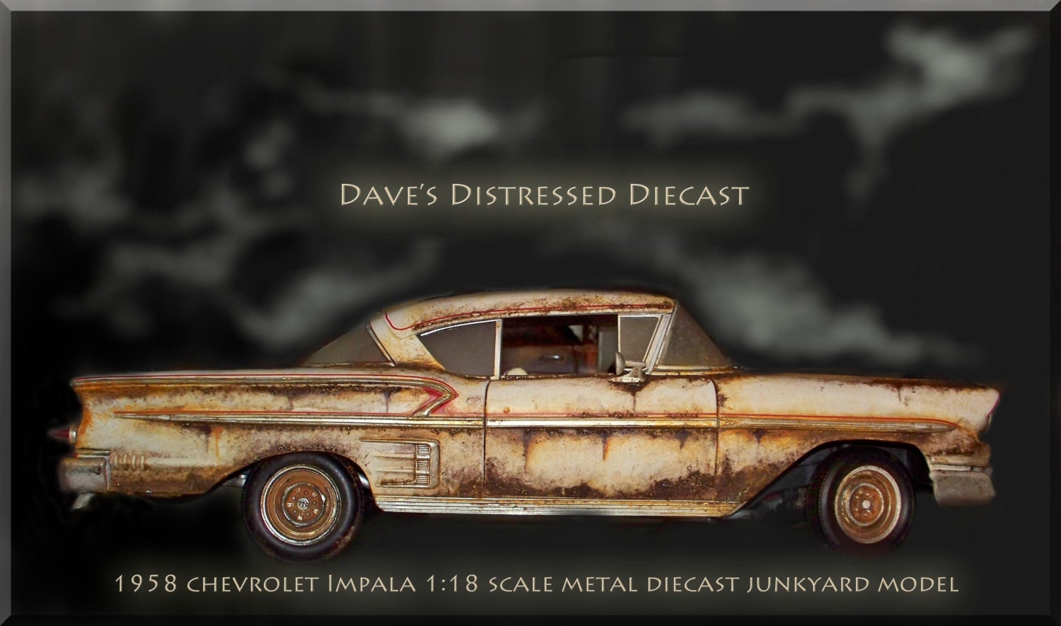 Junkyard car for sale 118 scale diecast model 1958