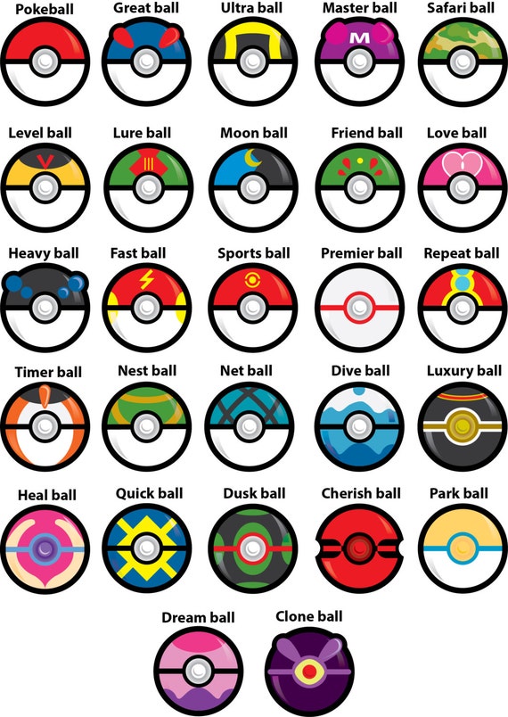 Pokeball Decals by GameThemedThings on Etsy