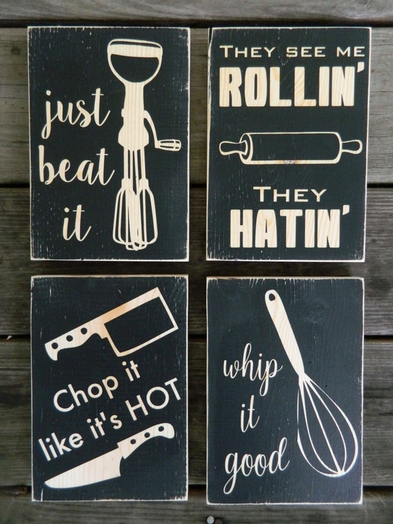 Kitchen Signs Cute Funny Set of 4 or Single Sign Each one