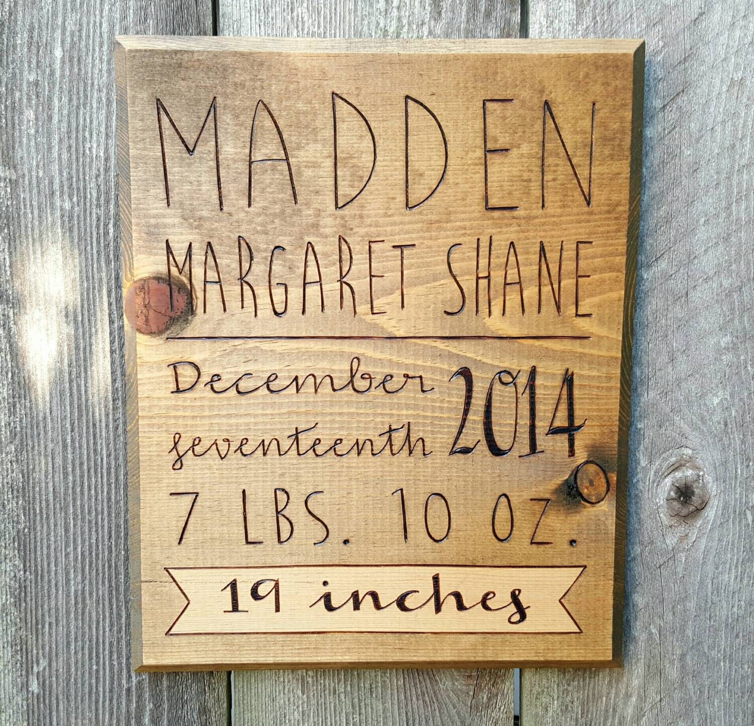 Birth Announcement Wood Sign