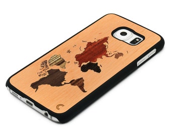 Samsung Galaxy s6 Case World Map / Samsung Galaxy S6 Edge wooden case / Handmade in Europe / FREE Shipping!