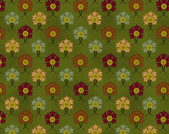 Gathering Basket by Kim Diehl in greens and golds.