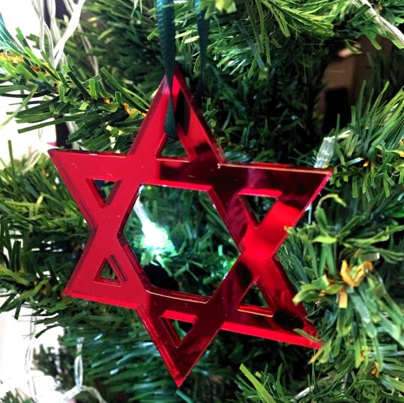 set of 10 x star of david christmas tree decorations in red set of 10 x star of david christmas tree decorations in red