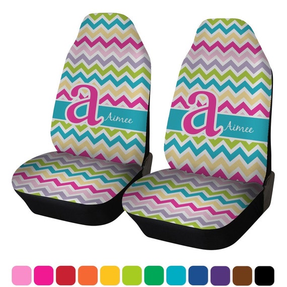 Items similar to Colorful Chevron Car Seat Covers (Set of Two