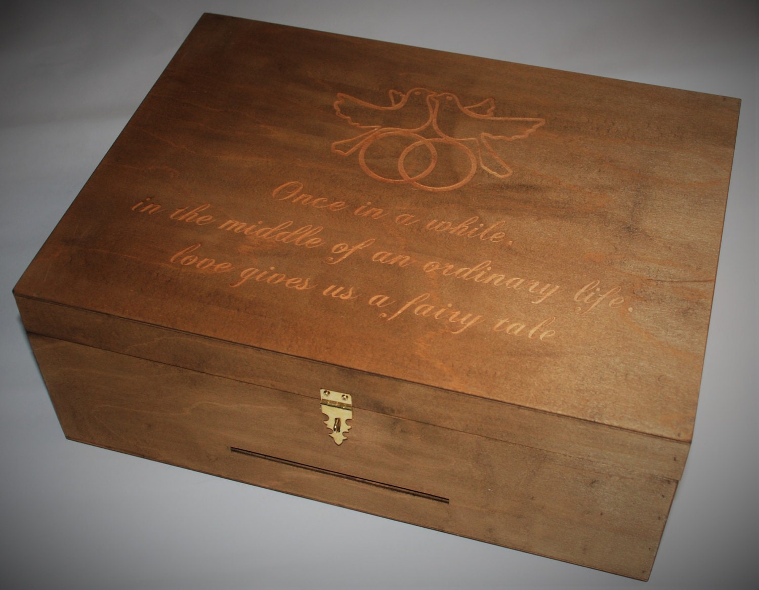 Rustic Wedding Card lock Box Personalized Engraved With Your