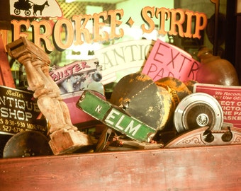 Fine Art Photography, Twister Museum, movie memorabilia, signs, hubcaps, banisters, primitive, rustic, junk, whimsical, Fine Art Print
