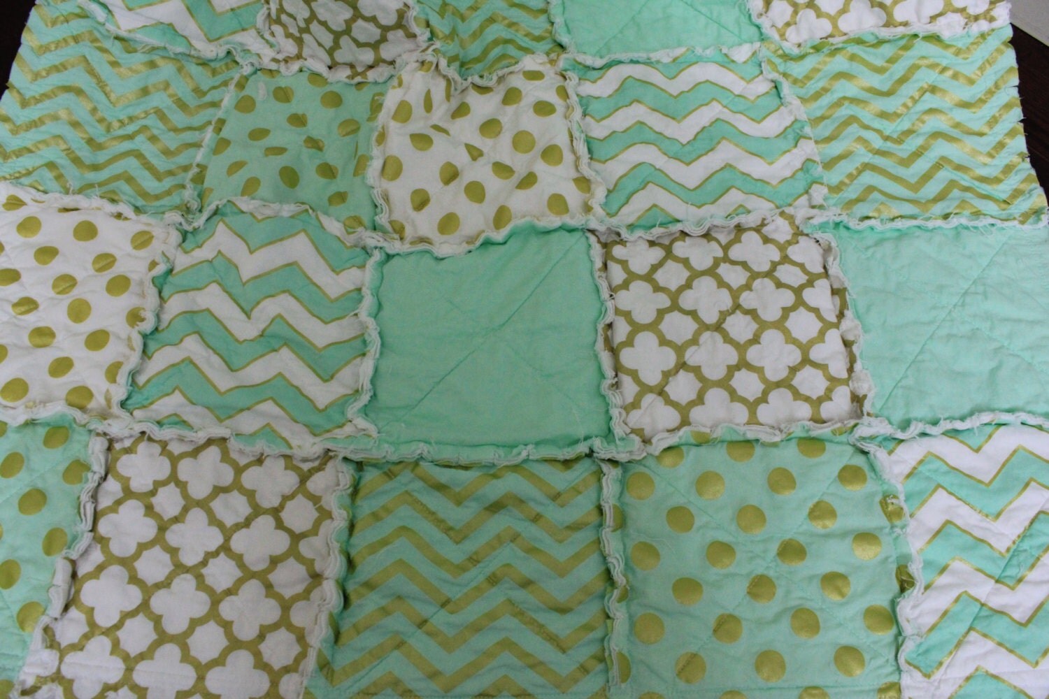 baby-rag-quilt-michael-miller-glitz-ready-to-ship-mint-and